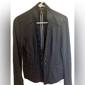 White House Black Market Military Style Jacket Navy Blue